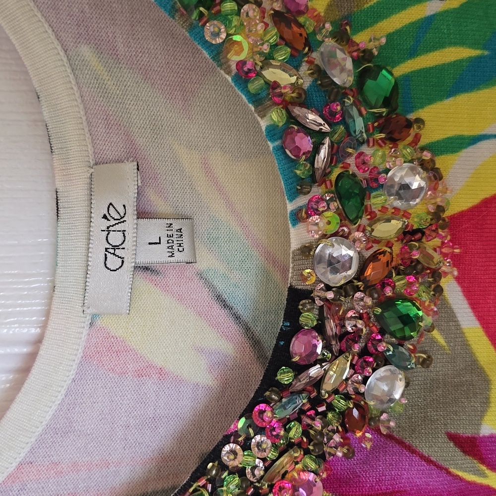 Colorful, Sparkly, Cache' Top Size L - image 1